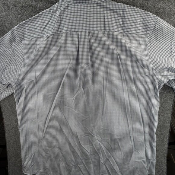 Brooks Brothers Non Iron Button Up Shirt Men 18 36/37 Supima Cotton Blue Check - Picture 11 of 11